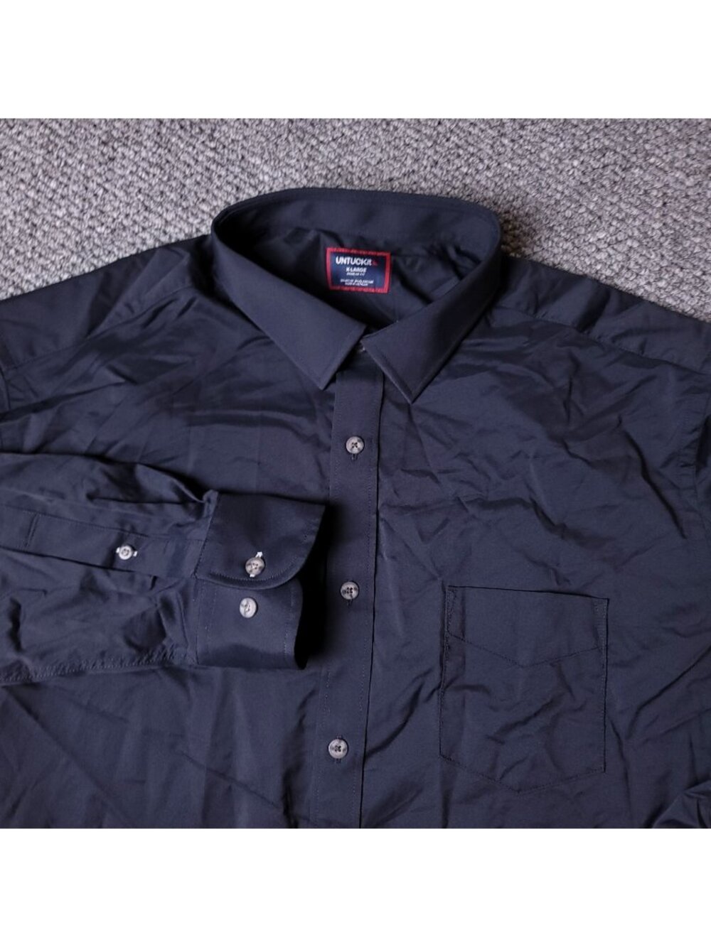 UNTUCKit Gironde Shirt Mens XL Black Button Long Sleeve Nylon Elastane